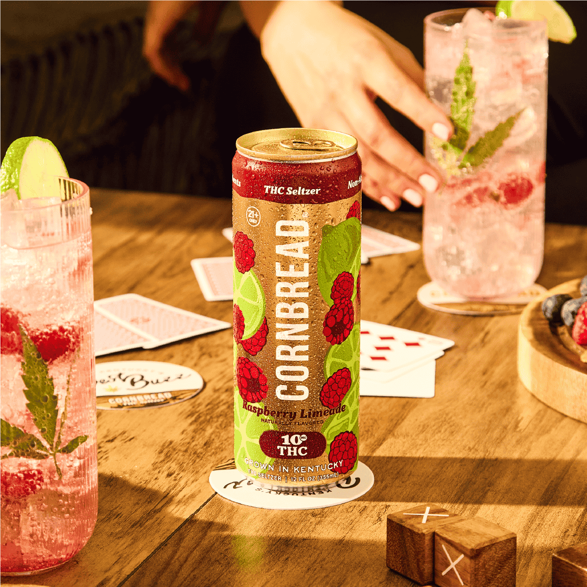Cornbread THC Seltzer Raspberry Limeade 