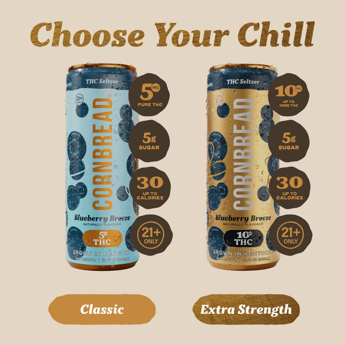 Cornbread THC Seltzer Blueberry Breeze
