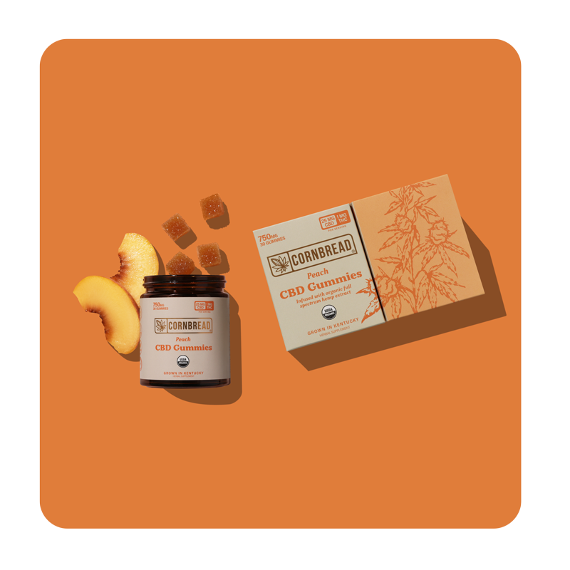 Cornbread Hemp Peach CBD Gummies with THC